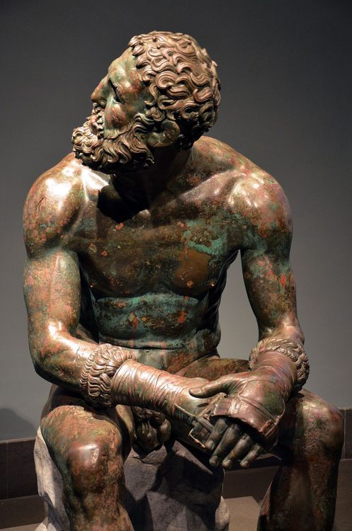 The Boxer at Rest, original bronze, c. 330 BCE, Palazzo Massimo alle Terme, Rome, Italy.